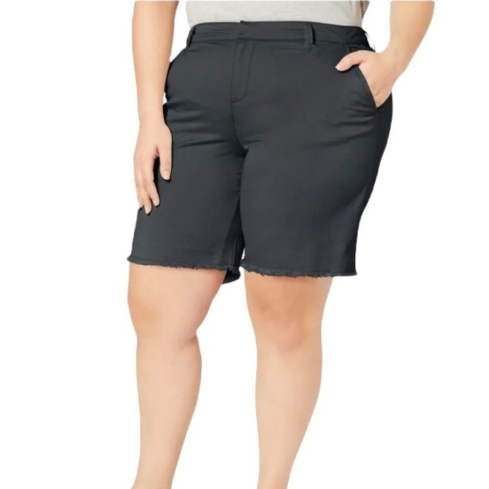 NWT Style & Co. Sz 18W Dark Gray Frayed Hem Shorts